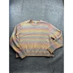 J.Crew Space Dye Sweater Sunset Women's XL Pastel Ombre Knit Cottagecore Indie